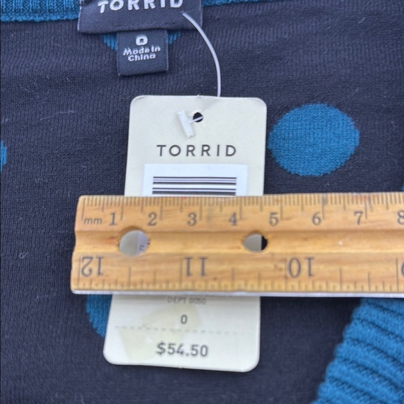Torrid Teal Polka Dot Women's Sweater xl - Picture 5 of 6